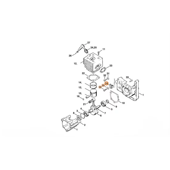 STIHL  Mocowanie cięgna sterowania główną przepustnicą 4203 180 2150